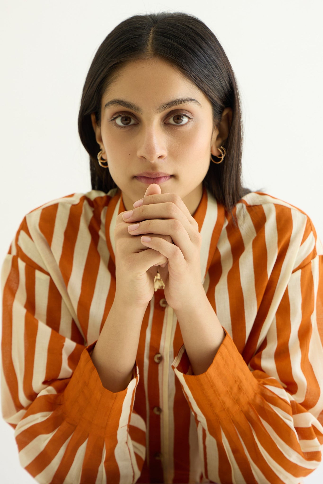 Tori Rust Striped Shirt