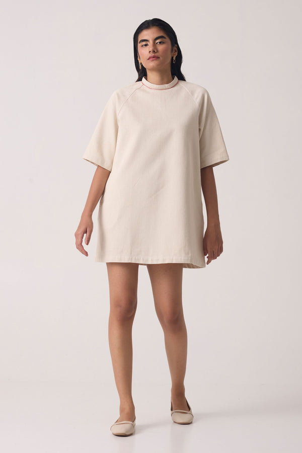 Soichi Off White Handwoven Dress