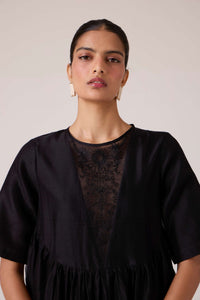 Callisto Black Handwoven Dress