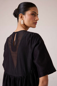 Callisto Black Handwoven Dress