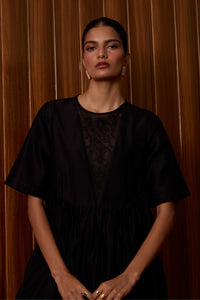 Callisto Black Handwoven Dress