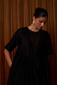 Callisto Black Handwoven Dress