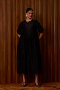 Callisto Black Handwoven Dress