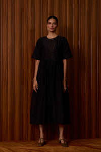 Callisto Black Handwoven Dress
