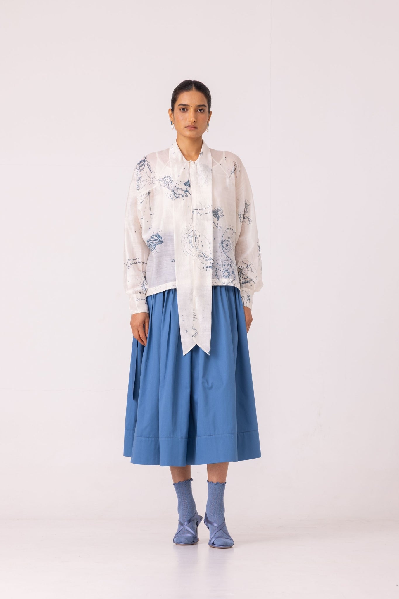 Lizzy Zodiac Print Handwoven Top