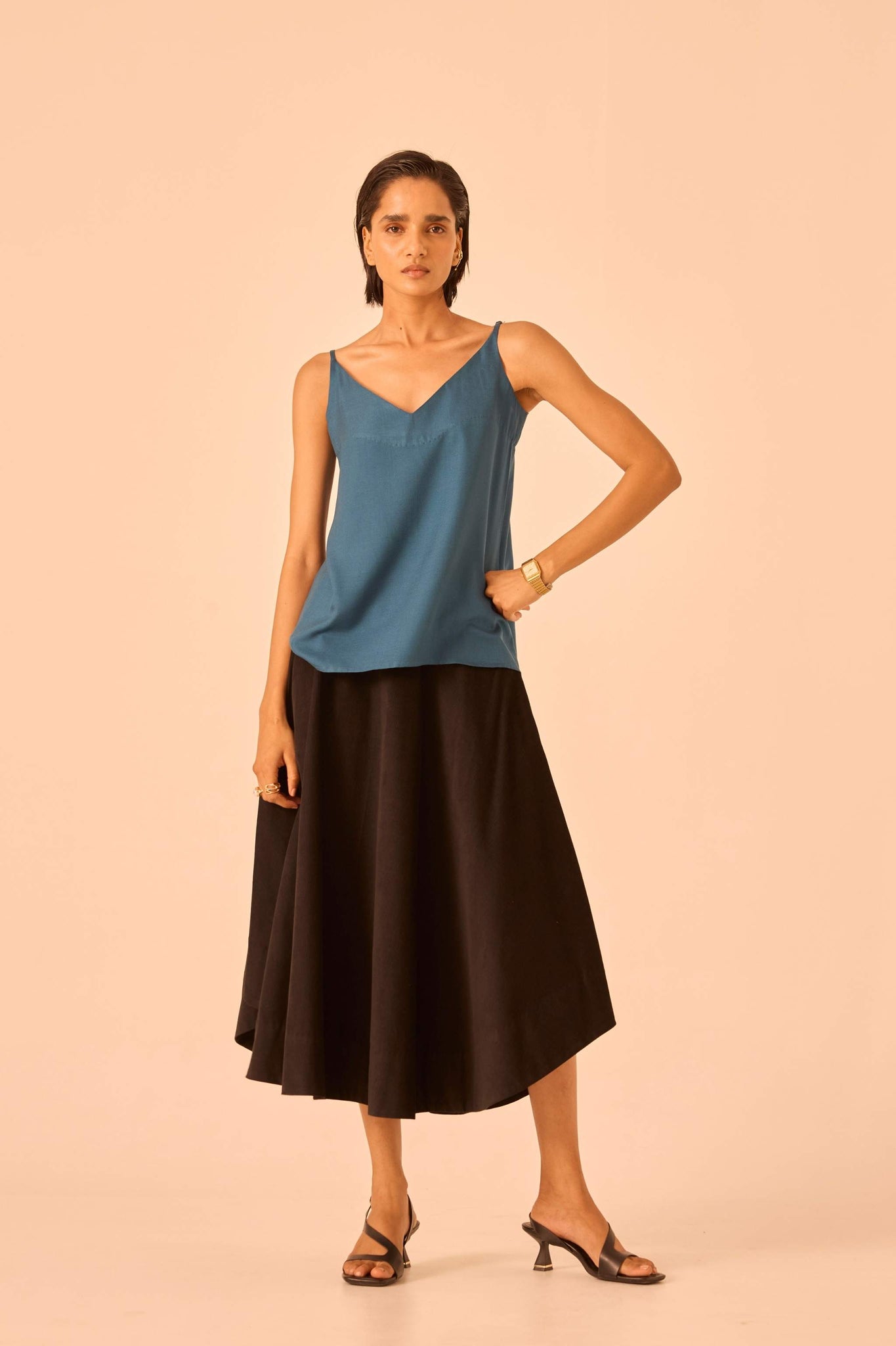 Isse Blue Silk Camisole