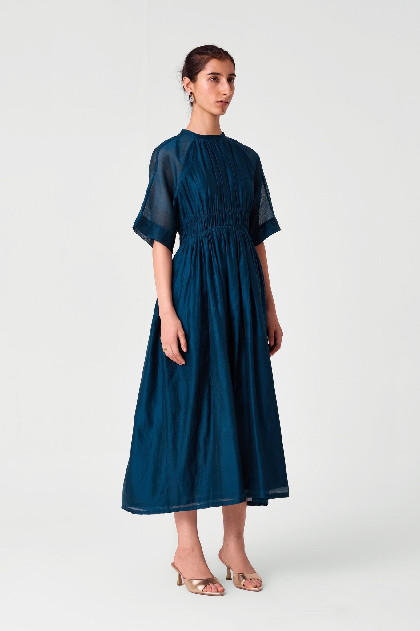 Arha Teal Handwoven Dress