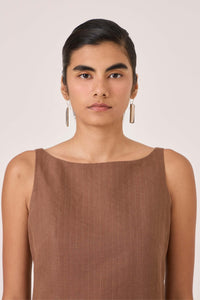 Senaka Brown Quilted Dress