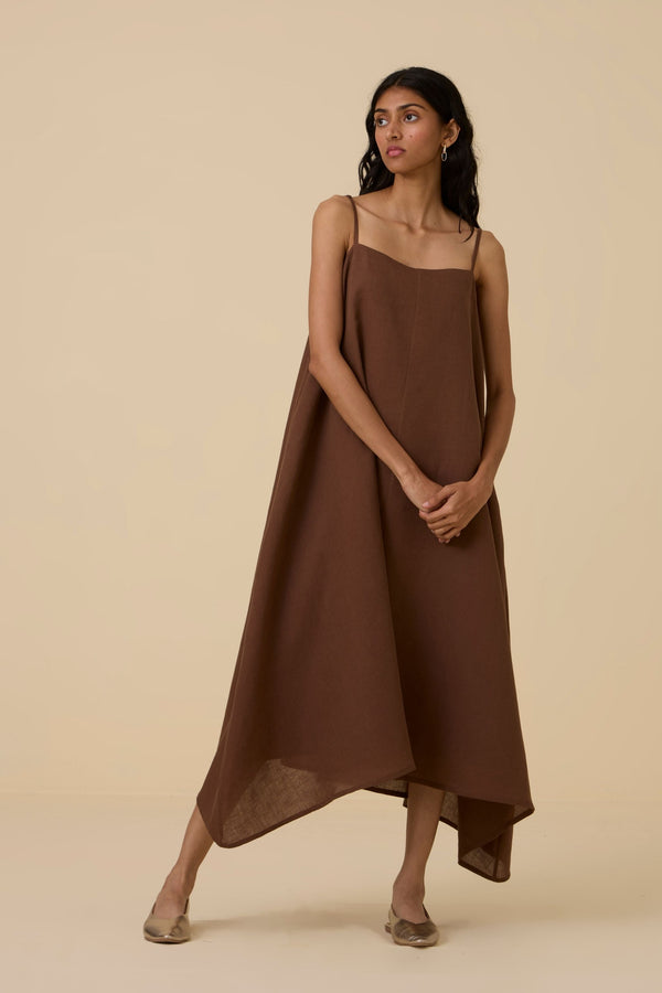 Talib Brown Slip Dress