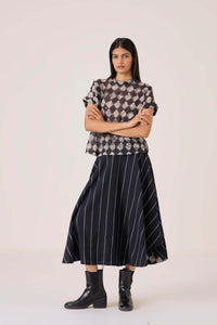Boga Black Striped Skirt