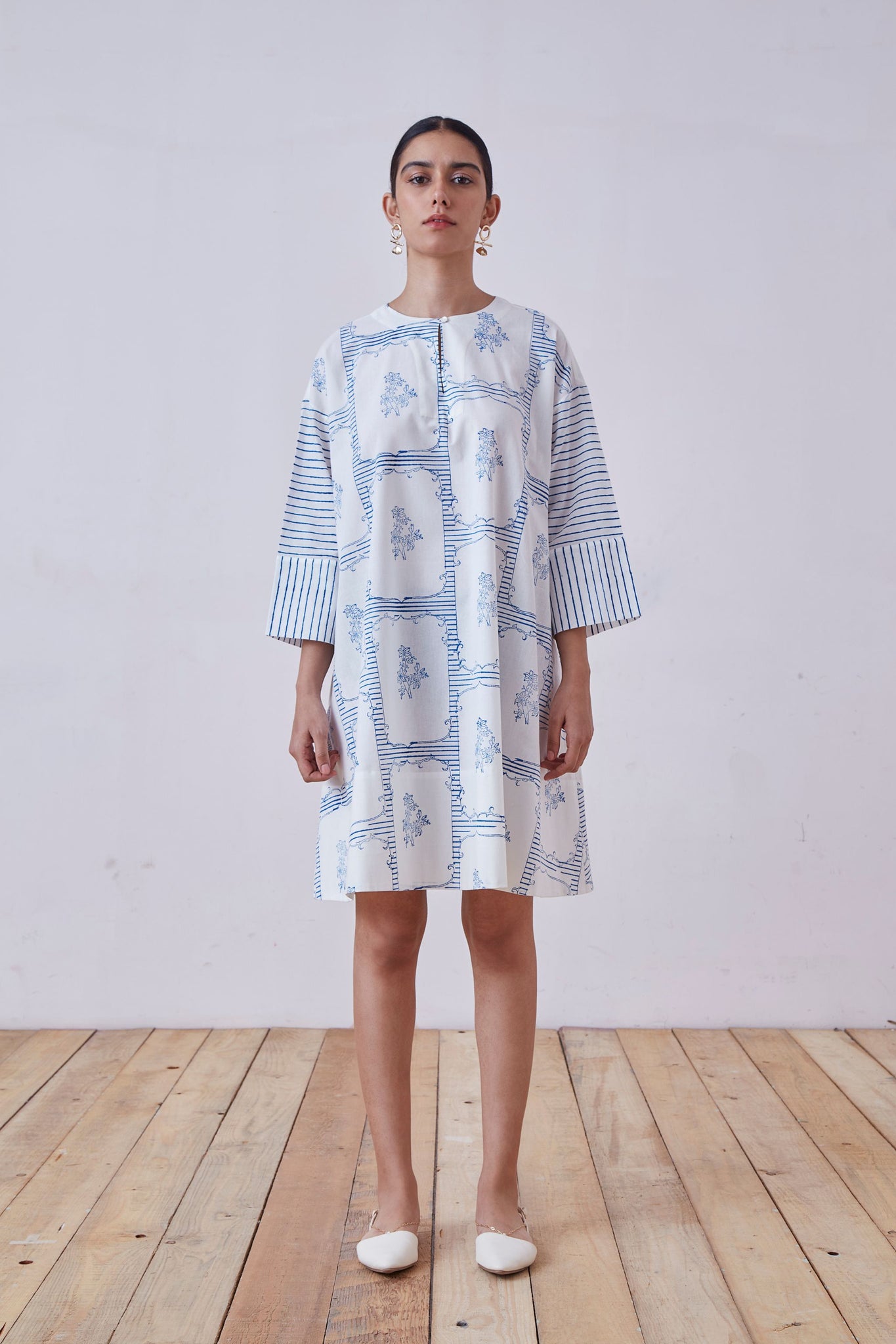 Dalip Blue Hand Printed Dress
