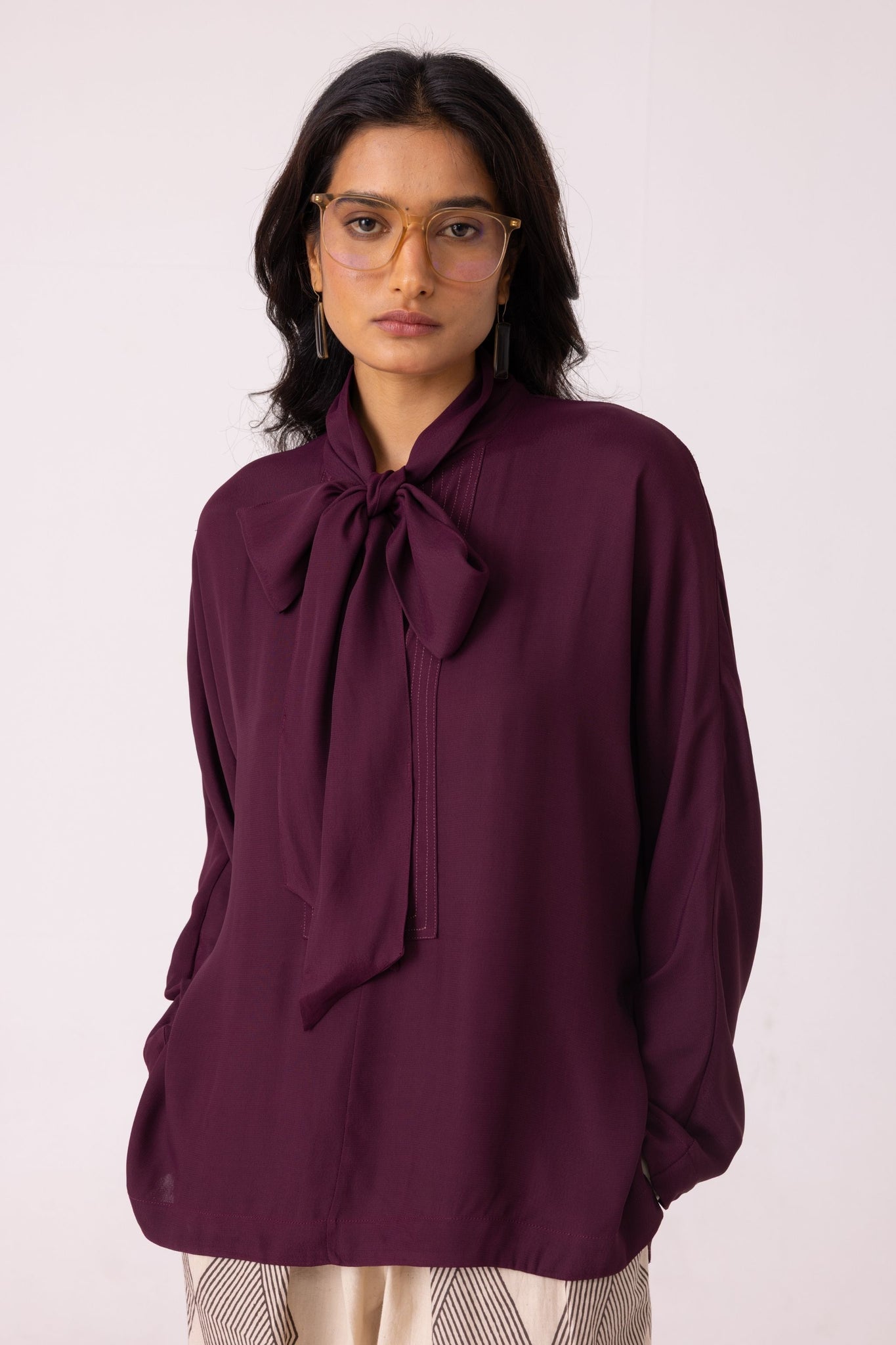 Celie Wine Tie Top