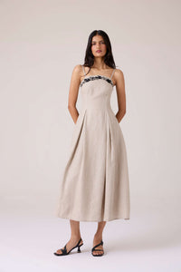 Suhjan Beige Linen Dress