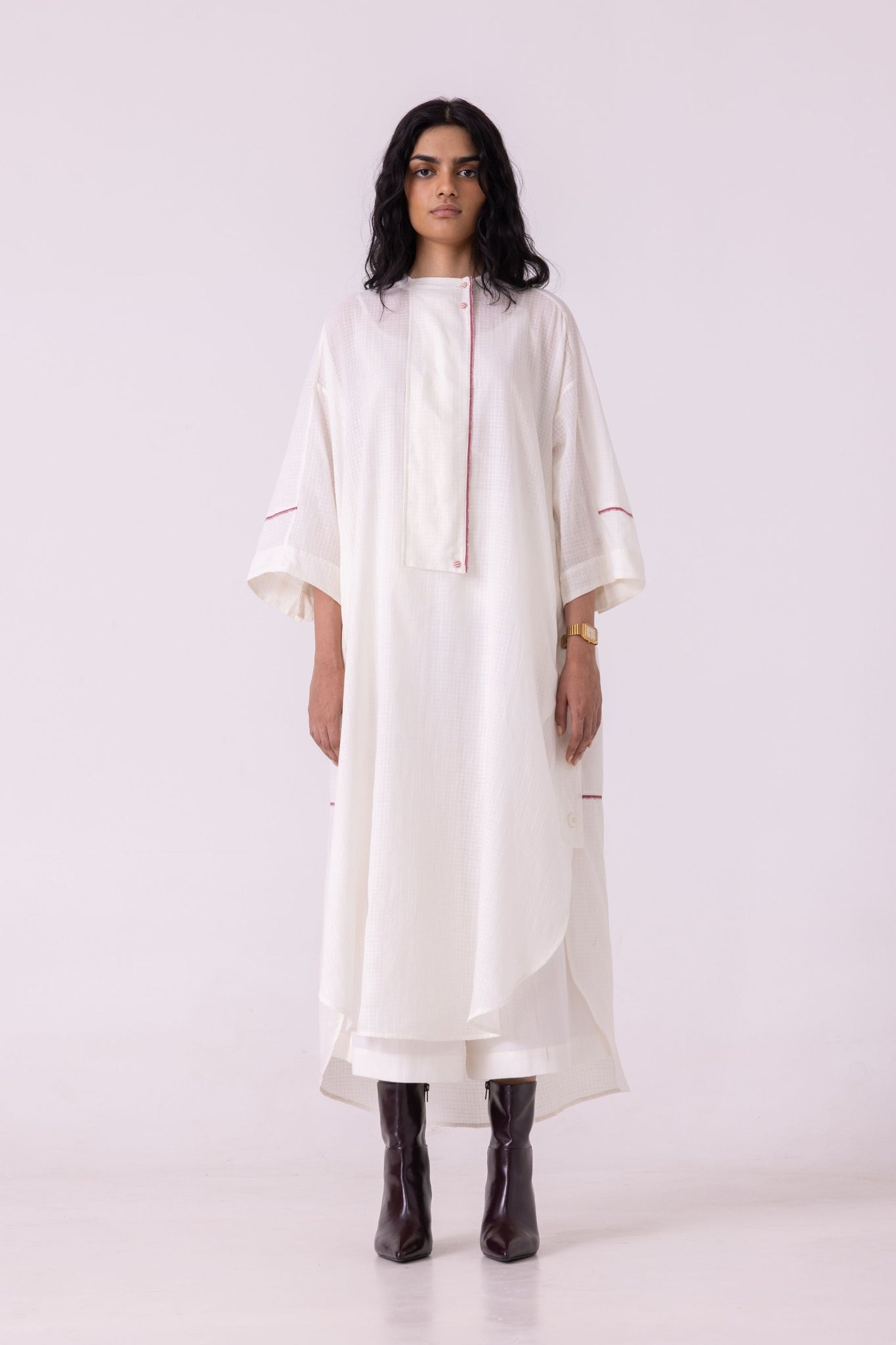 Fosco White Handwoven Tunic