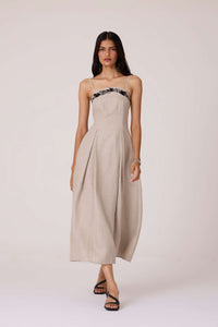 Suhjan Beige Linen Dress