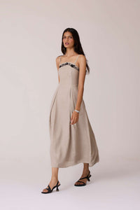 Suhjan Beige Linen Dress