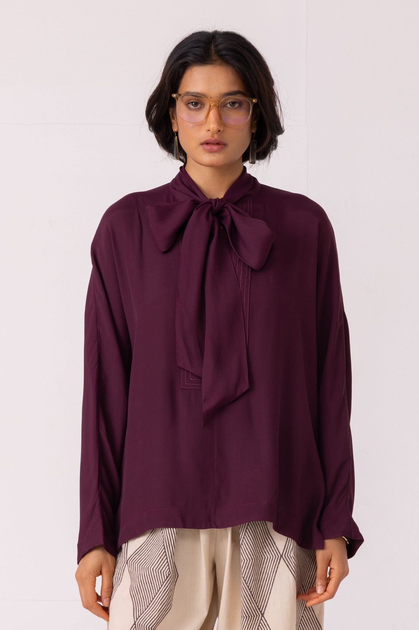 Celie Wine Tie Top