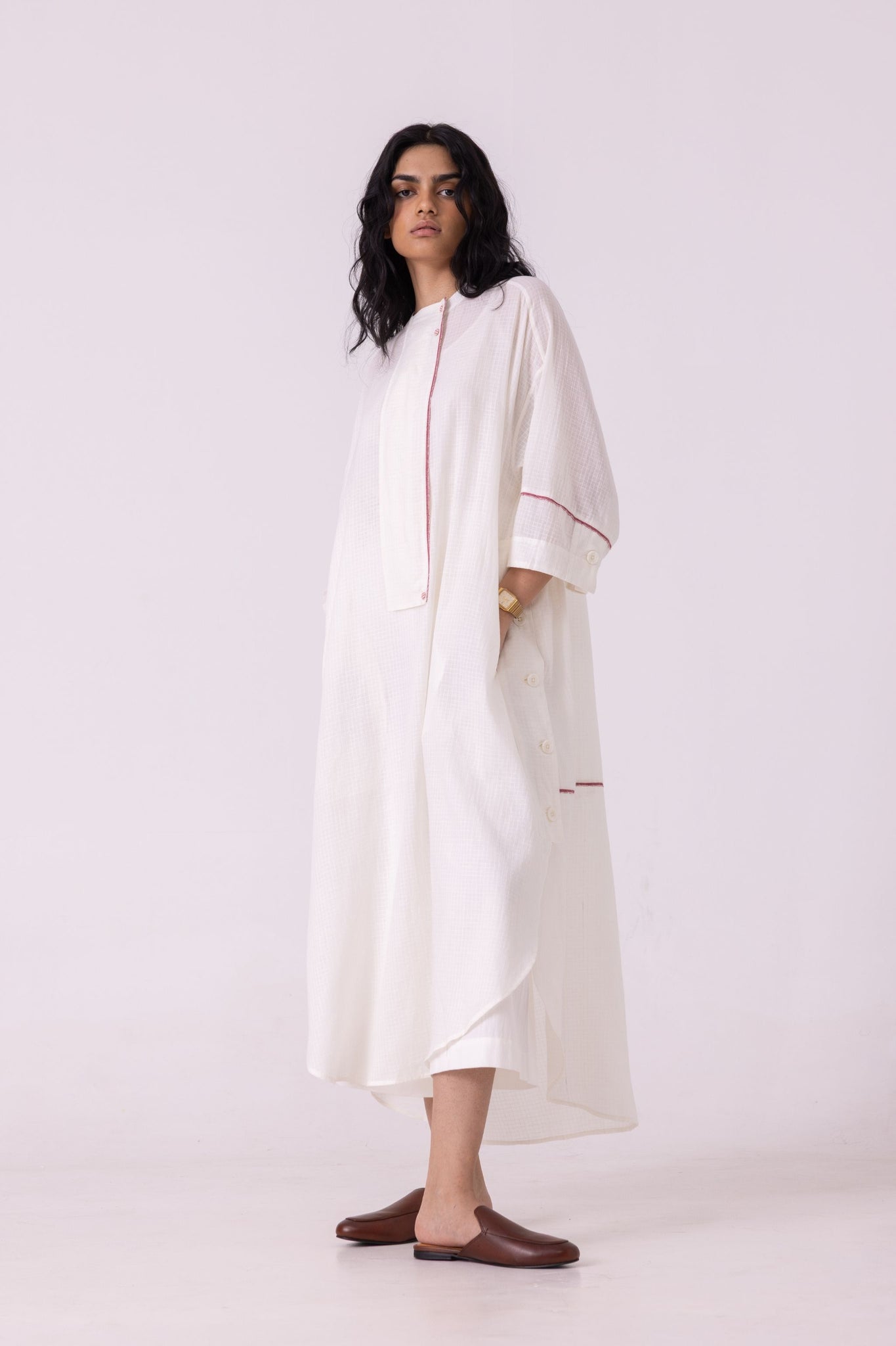 Fosco White Handwoven Tunic