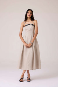 Suhjan Beige Linen Dress