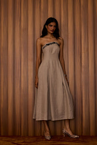 Suhjan Beige Linen Dress