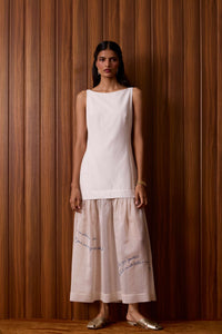 Astra White Embroidered Maxi Dress