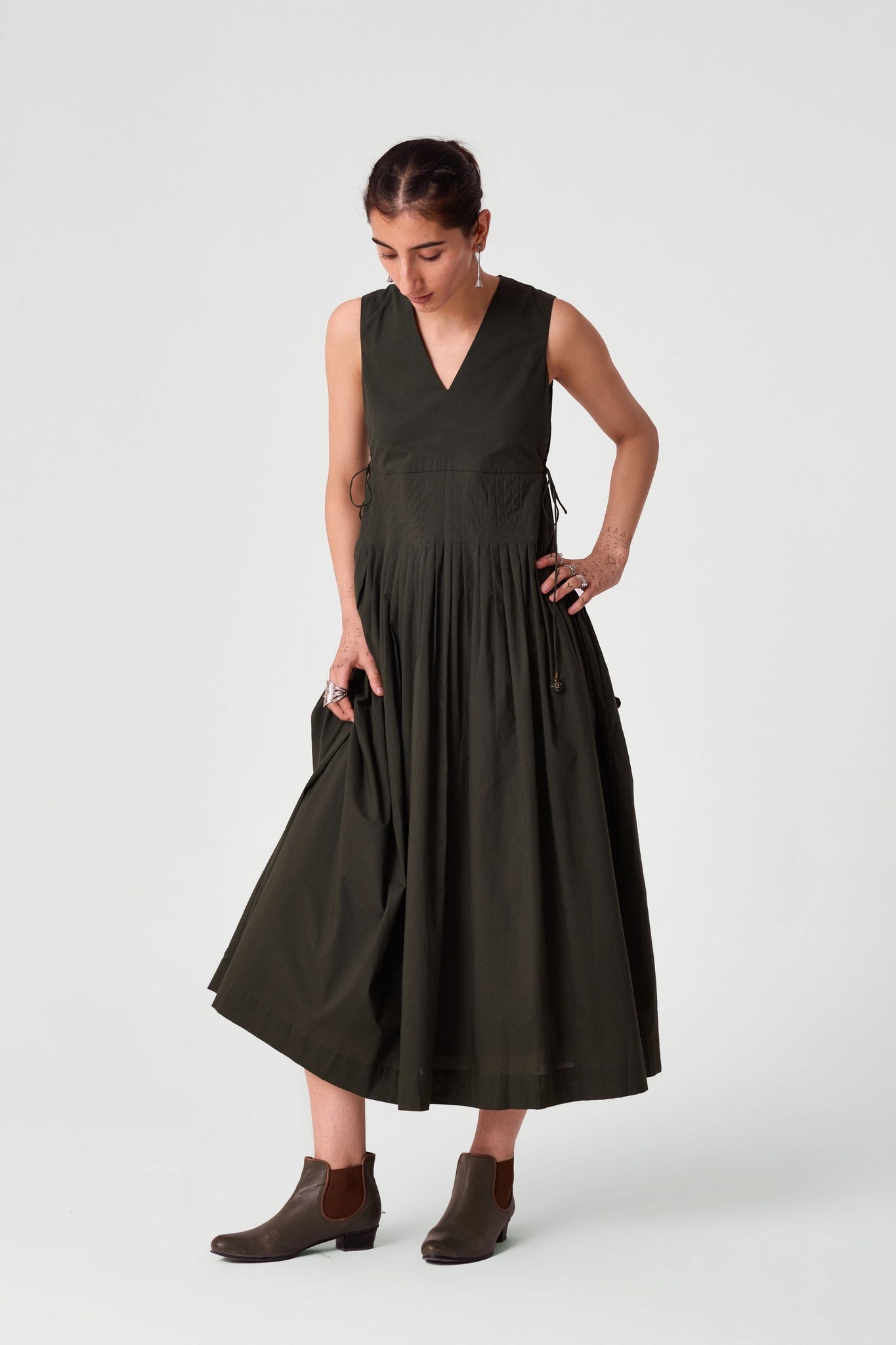 Dhriti Green Midi Dress