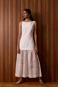 Astra White Embroidered Maxi Dress