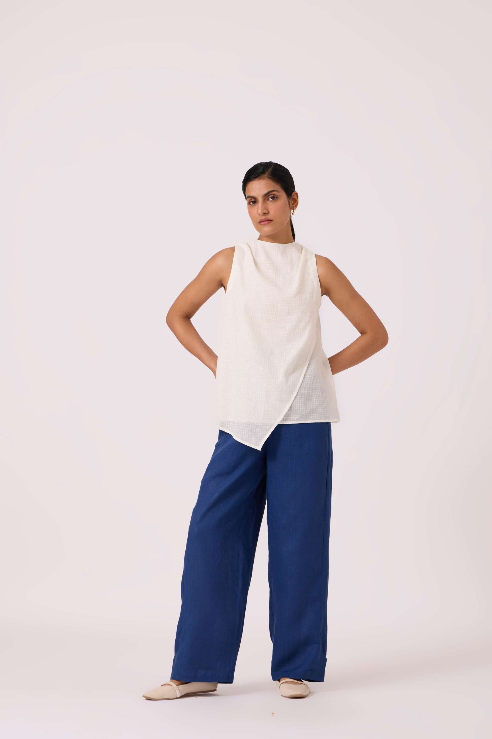 Aldous Ink Blue Linen Pants image 4