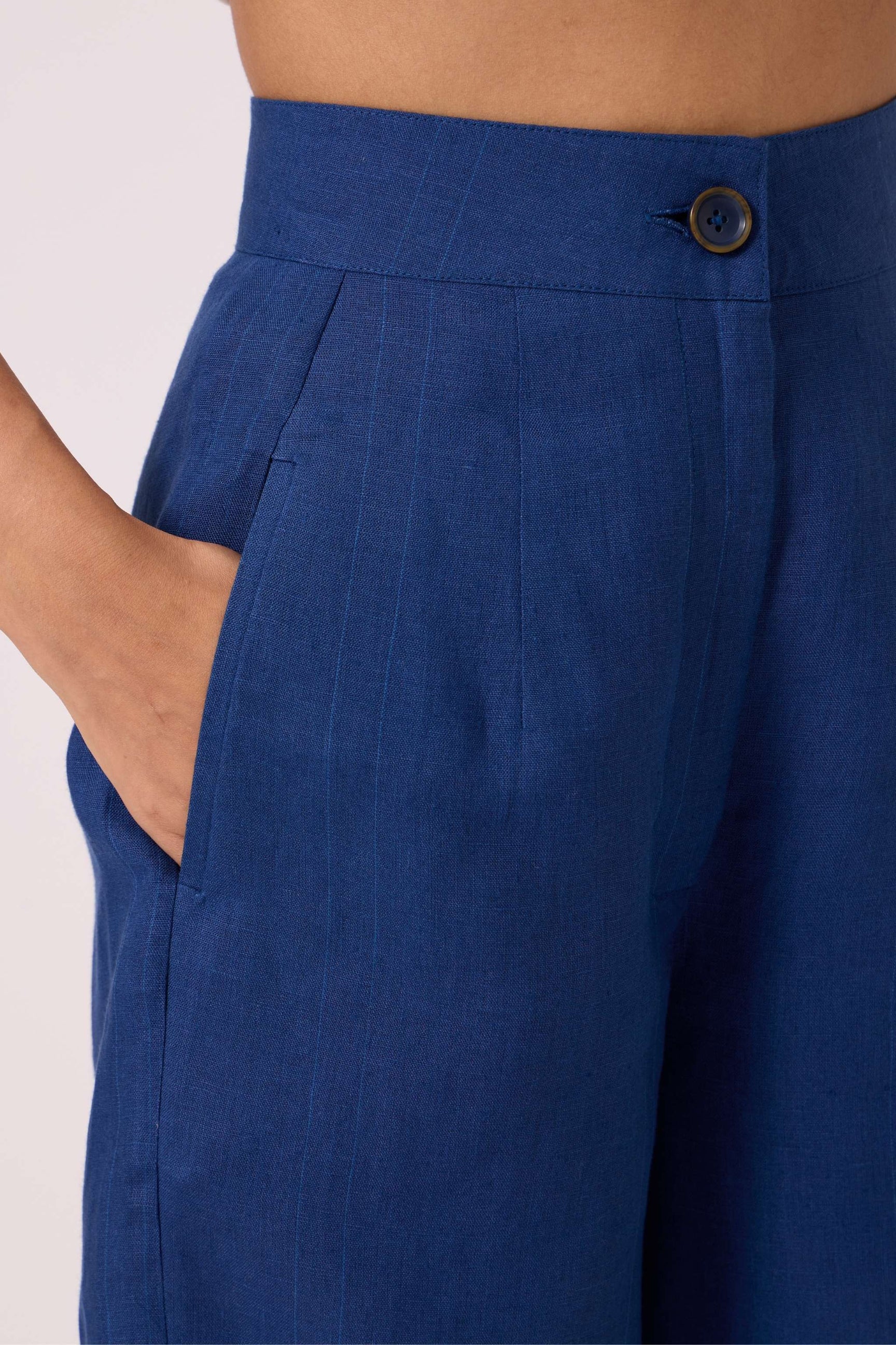 Aldous Ink Blue Linen Pants image 3