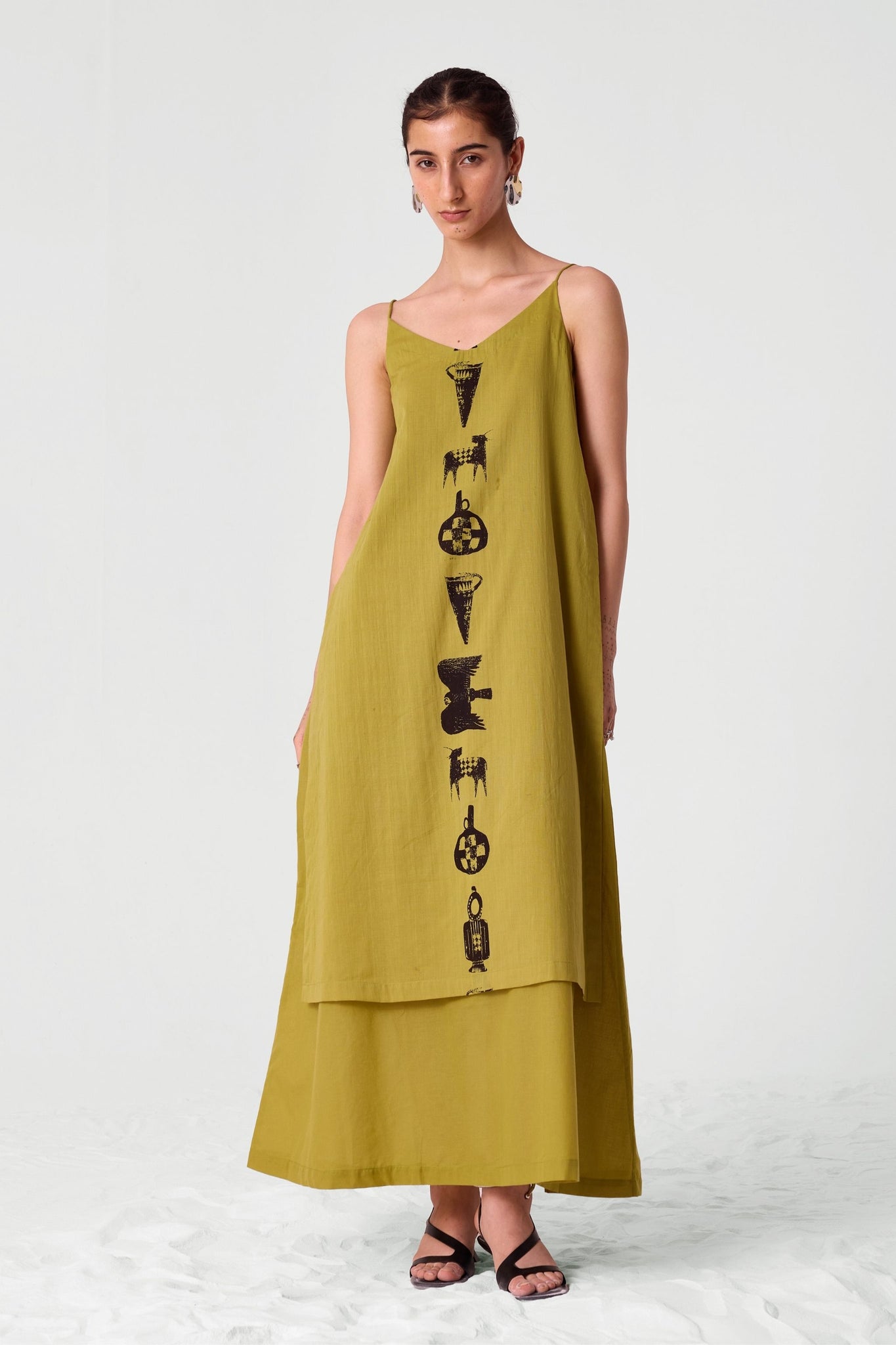 Dhaani Yellow Printed Dress