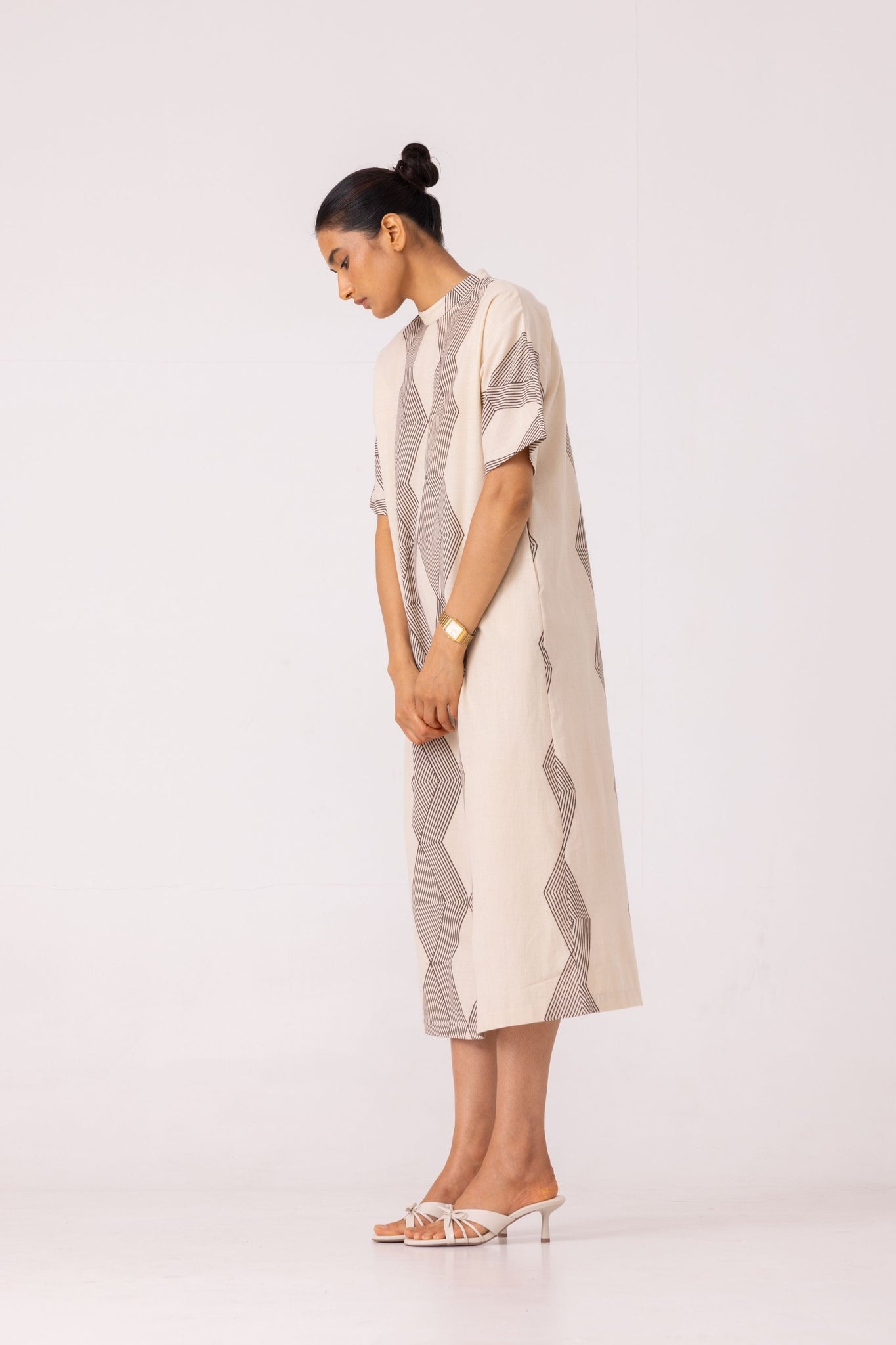 Ehan Hand Printed Midi Dress