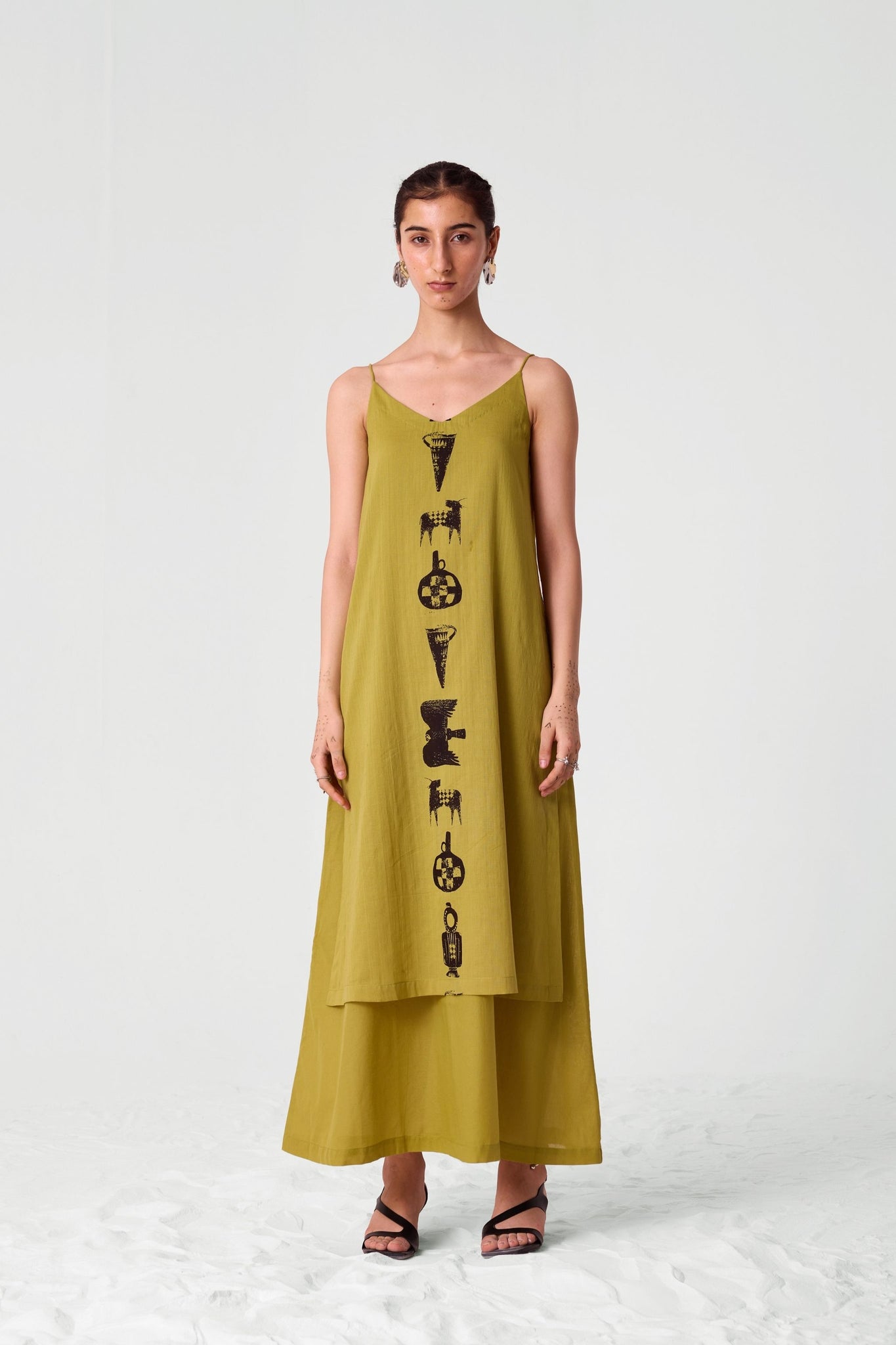 Dhaani Yellow Printed Dress