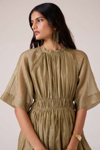 Arha Olive Handwoven Dress