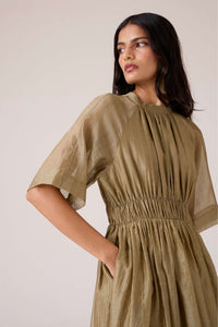 Arha Olive Handwoven Dress