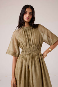 Arha Olive Handwoven Dress