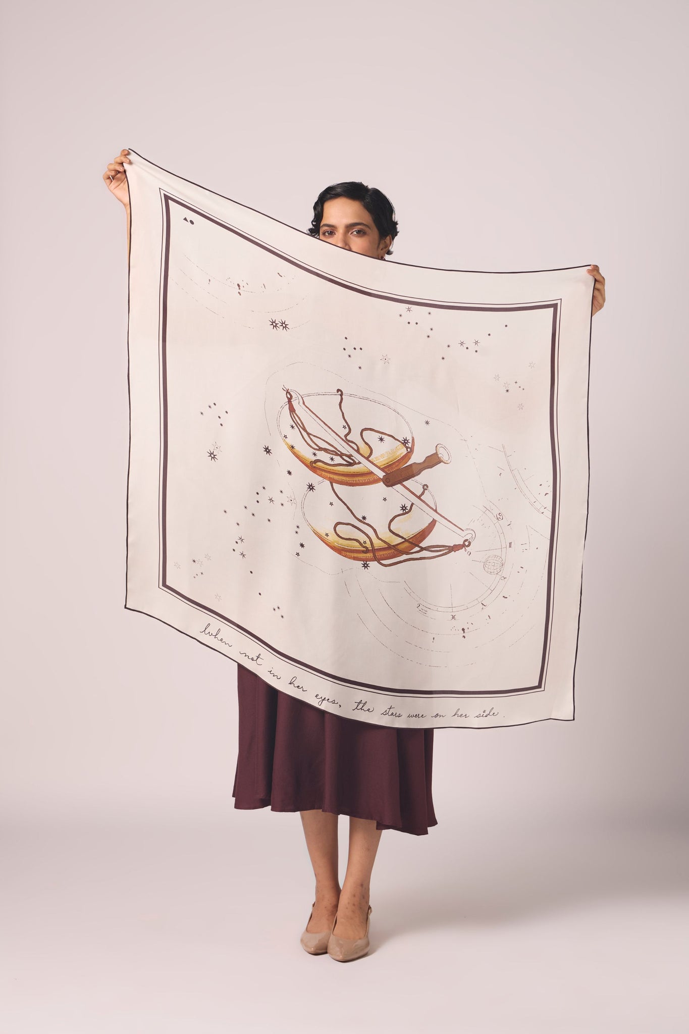 Libra Printed Satin Scarf
