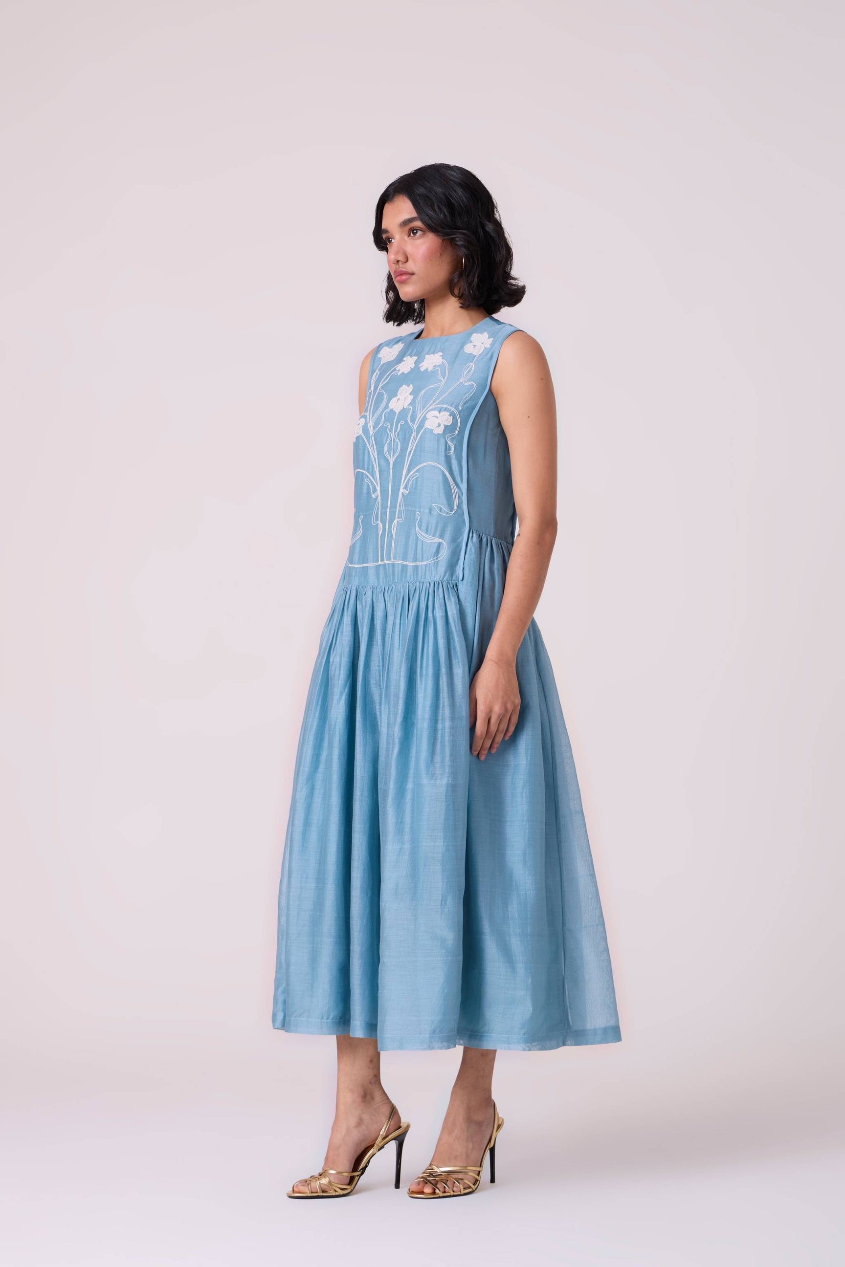 Aleksey Blue Handwoven Maxi Dress image 4