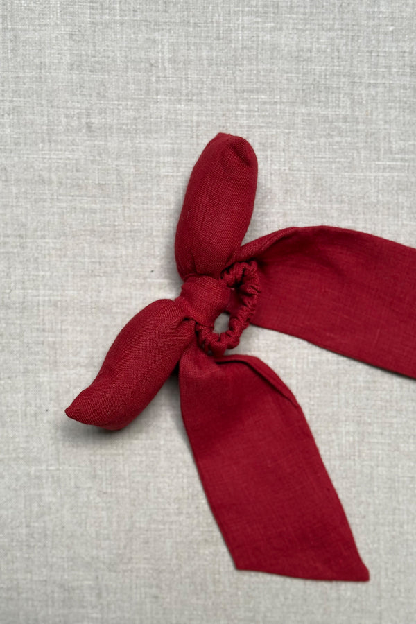 Red Linen Bow