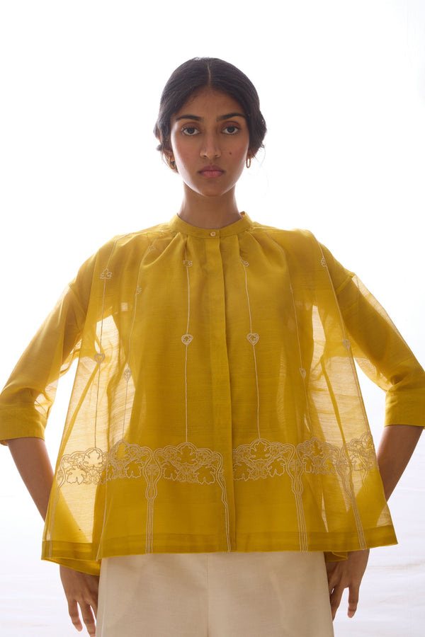 Sabeen Yellow Embroidered Top