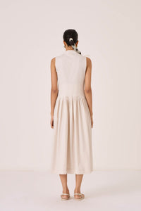 Aarini Ecru Cotton Dress