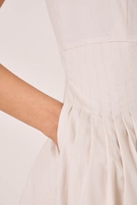 Aarini Ecru Cotton Dress