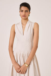 Aarini Ecru Cotton Dress