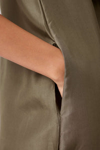 Velyra Olive Silk Dress