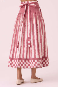 Levin Rhubarb Striped Ikat Skirt