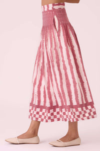 Levin Rhubarb Striped Ikat Skirt