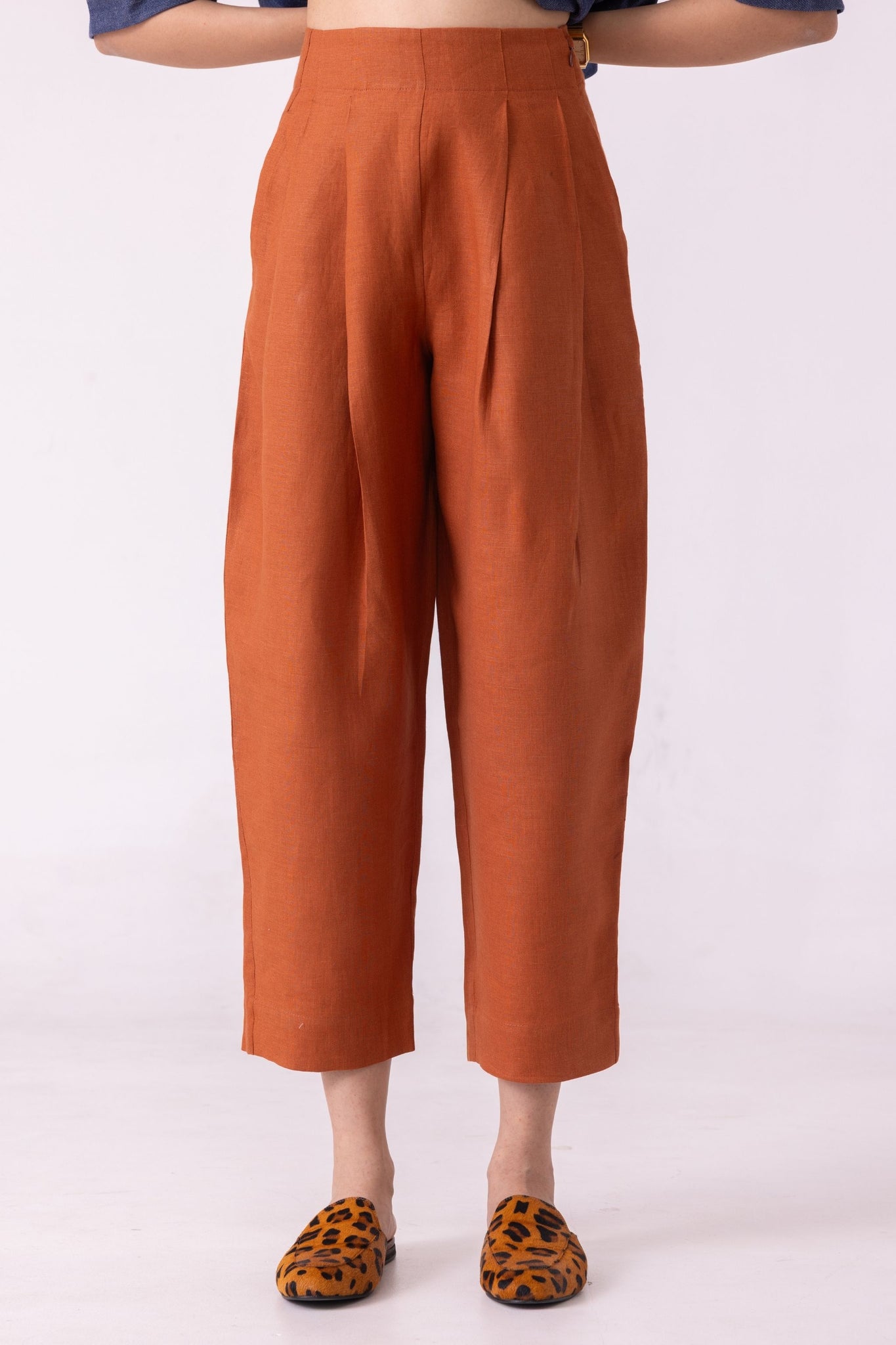 Bandra Rust Linen Pants