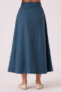 Eliot Blue Handwoven Skirt