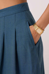 Eliot Blue Handwoven Skirt