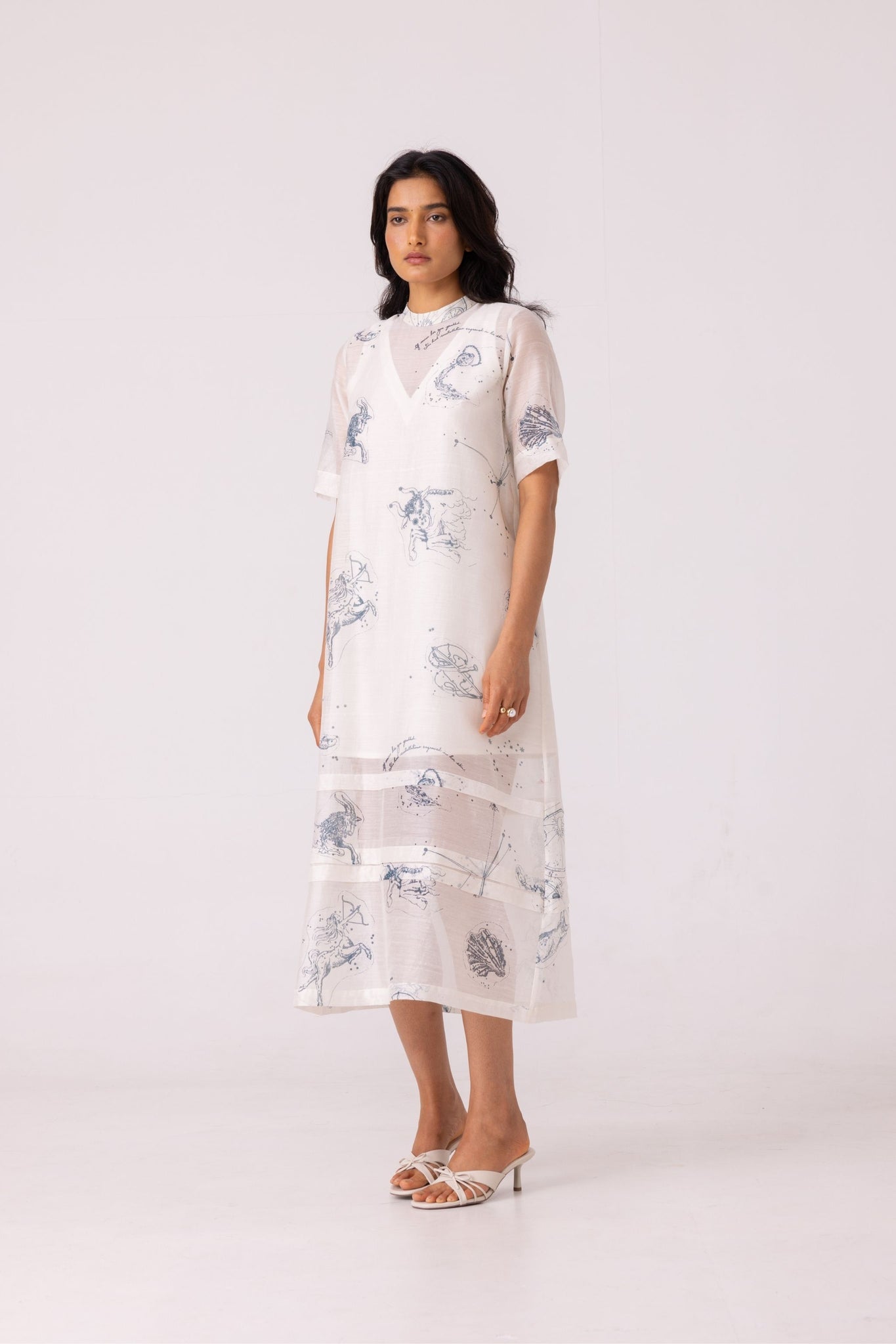 Larisa Zodiac Print Handwoven Dress
