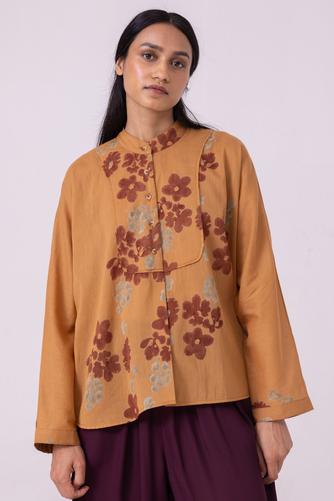 Taro Floral Hand Printed Top